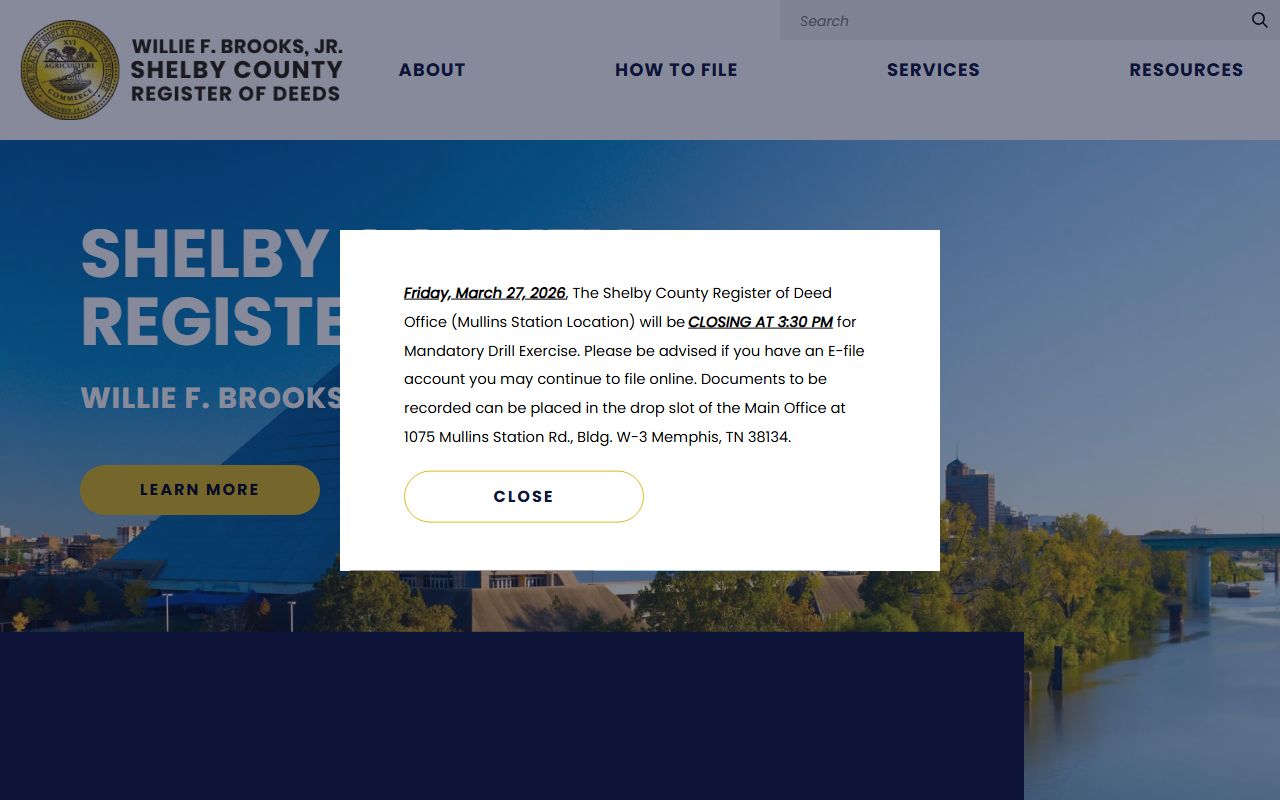 Memphis probate court records research support at the Shelby County Register