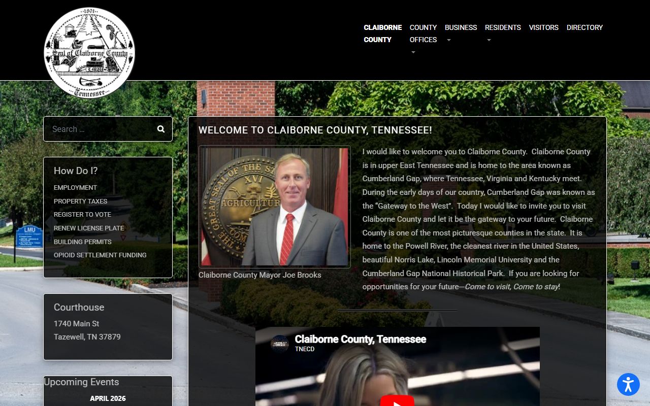 Claiborne County Probate Court Records at the Claiborne County Clerk office in Tazewell
