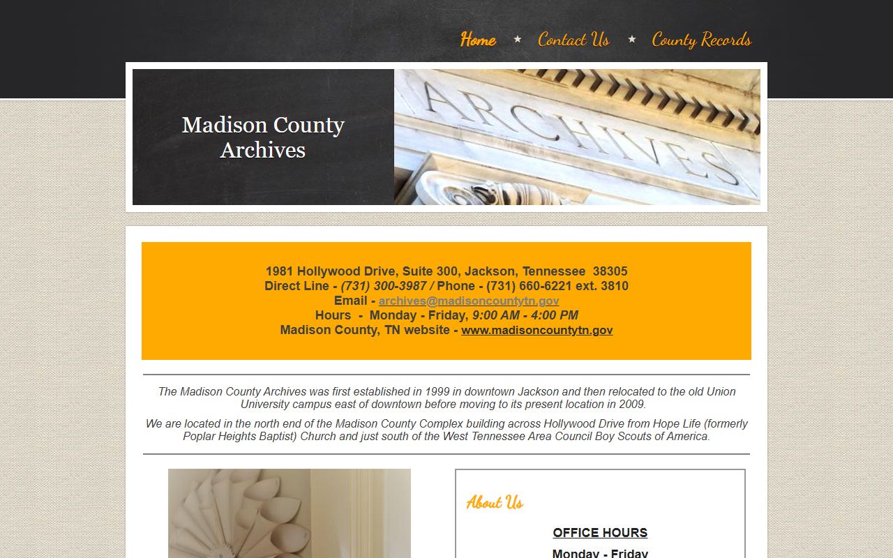 Madison County Probate Court Records information from Madison County Archives in Jackson, Tennessee